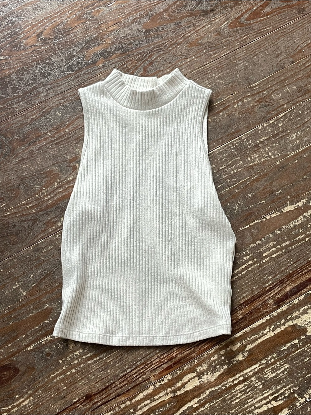 Old Navy Ribbed Mock Neck Sleeveless Tank - White
